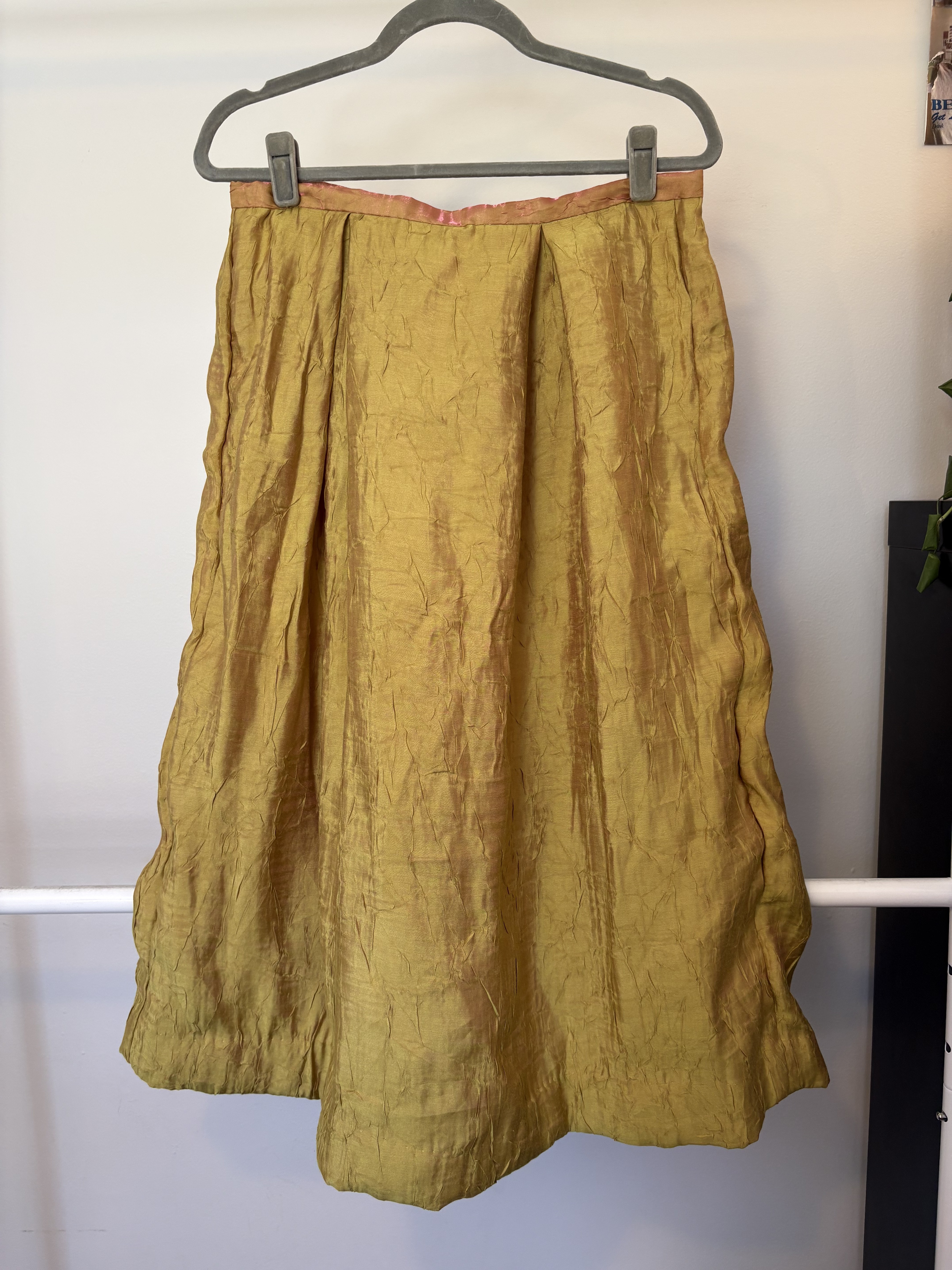 Sunset silk gold skirt