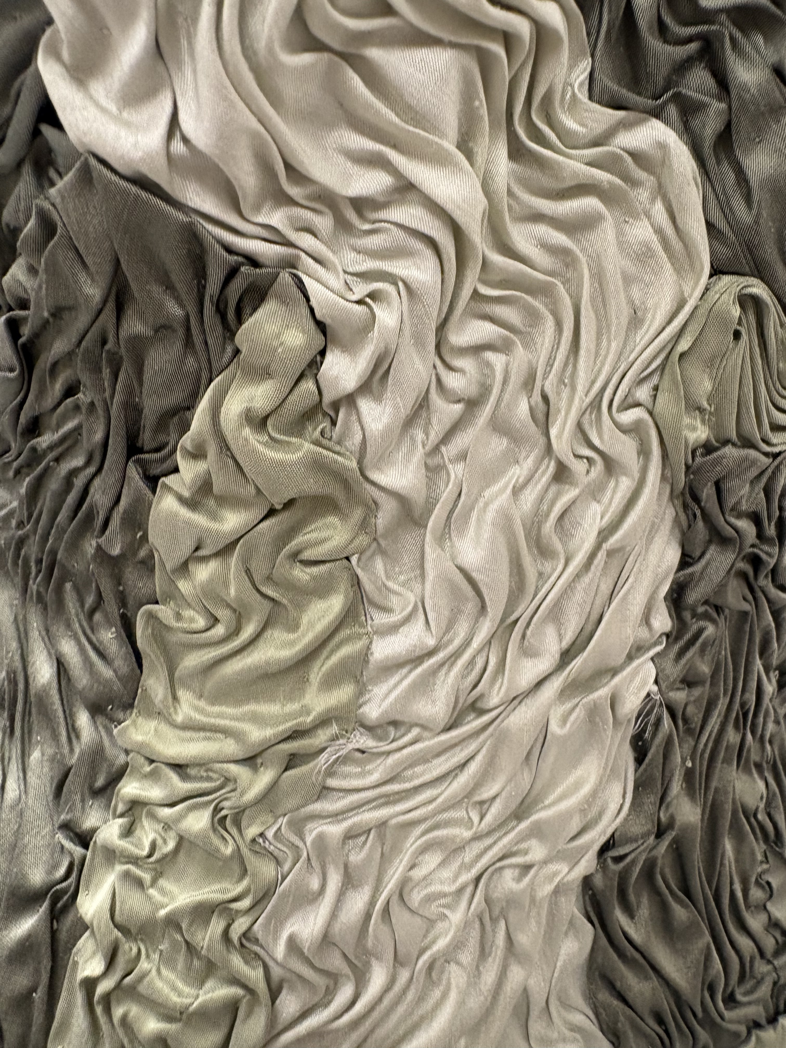Green ruched dress textile detail